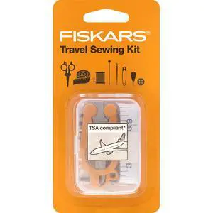 Fiskars 27-Piece Travel Sewing Kit with 39" Measuring Tape, Orange Fiskars 27-Piece Travel Sewing Kit with 39" Measuring Tape, Orange