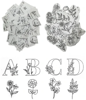 102pcs Water Soluble Hand Sewing Stabilizers, Stick and Stitch Embroidery Paper Wash Away Stabilizers, Flower Patterns Letter & Flower 102pcs Water Soluble Hand Sewing Stabilizers, Stick and Stitch Embroidery Paper Wash Away Stabilizers, Flower Patterns Letter & Flower