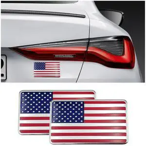 Dickno 2PCS 3D Metal American Flag Decal, Aluminum Alloy Car Emblem Stickers, Patriotic Stars and Stripes Auto Body Decoration, Universal Car SUV Accessories (Red Flag) Dickno 2PCS 3D Metal American Flag Decal, Aluminum Alloy Car Emblem Stickers, Patriotic Stars and Stripes Auto Body Decoration, Universal Car SUV Accessories (Red Flag)