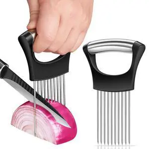 Third Generation Stainless Steel Onion Slicer with Protective Cover for Kiwifruit, Tomatoes, Avocados, Eggs, Lemon, Meat, Potato Third Generation Stainless Steel Onion Slicer with Protective Cover for Kiwifruit, Tomatoes, Avocados, Eggs, Lemon, Meat, Potato