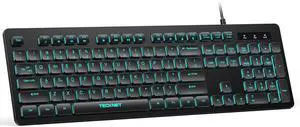 TECKNET Wired Keyboard, Silent Typing, Full-Size Layout, RGB Backlit TECKNET Wired Keyboard, Silent Typing, Full-Size Layout, RGB Backlit