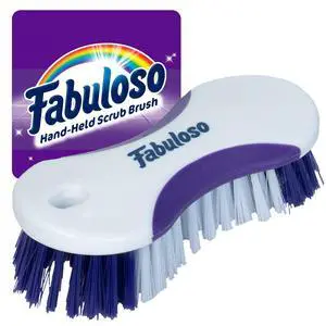 Fabuloso Compact Hand Scrub Brush, White and Purple, 6 Inch Fabuloso Compact Hand Scrub Brush, White and Purple, 6 Inch