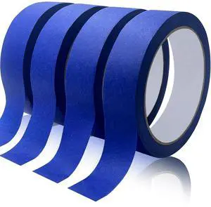 Blue Painter's Tape 4 Rolls 0.94in x 22yd (88yd Total), No Residue, Easy Removal for Wall Painting, DIY, Artist, Crafts, Decoration, Drafting Blue Painter's Tape 4 Rolls 0.94in x 22yd (88yd Total), No Residue, Easy Removal for Wall Painting, DIY, Artist, Crafts, Decoration, Drafting