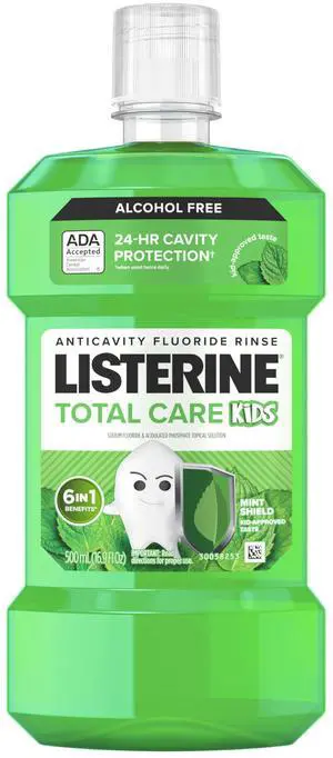 Listerine Total Care Kids Mouthwash, Mint Shield, 16.9fl oz/500mL Listerine Total Care Kids Mouthwash, Mint Shield, 16.9fl oz/500mL