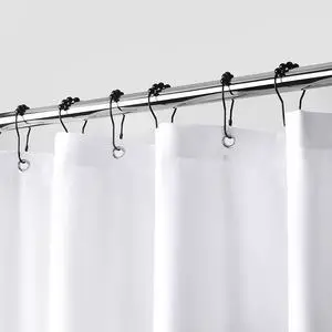 Downluxe Waterproof Fabric Shower Curtain Liner, 70" W x 72" L, White Downluxe Waterproof Fabric Shower Curtain Liner, 70" W x 72" L, White