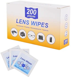 Lens Wipes for Eyeglasses, Camera Lenses, Sunglasses, Mobile Phone Screens, Goggles - 200 Pieces (Individually Packed) Lens Wipes for Eyeglasses, Camera Lenses, Sunglasses, Mobile Phone Screens, Goggles - 200 Pieces (Individually Packed)