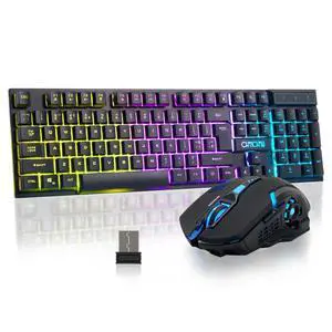 Gaming Wireless Keyboard and Mouse RGB Backlit Rechargeable Battery Gaming Wireless Keyboard and Mouse RGB Backlit Rechargeable Battery