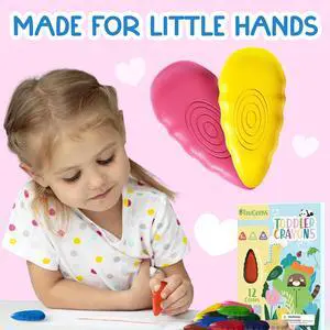 TinyGeeks 12 Water Drop Crayons, Non Toxic, Washable, Easy to Hold, Ergonomic Shape, for Toddlers Kids Ages 3-8 TinyGeeks 12 Water Drop Crayons, Non Toxic, Washable, Easy to Hold, Ergonomic Shape, for Toddlers Kids Ages 3-8
