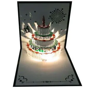 3D Pop Up Birthday Cards with Warming LED Light and Cake Music, Laser Cut Greeting Card, 1 Pack for Mom Wife Sister Boy Girl Friends 3D Pop Up Birthday Cards with Warming LED Light and Cake Music, Laser Cut Greeting Card, 1 Pack for Mom Wife Sister Boy Girl Friends