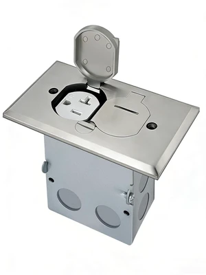 Recessed Floor Outlet Box, 1-Gang, Nickel Recessed Floor Outlet Box, 1-Gang, Nickel