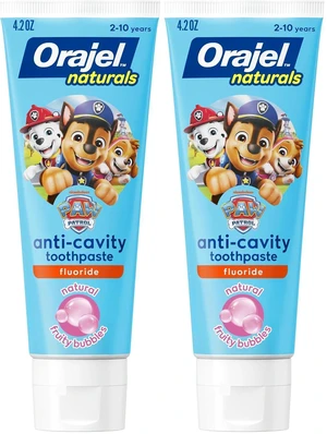 Orajel Kids Paw Patrol Anti-Cavity Fluoride Toothpaste, Fruity Bubble Flavor, 4.2oz (2-Pack) Orajel Kids Paw Patrol Anti-Cavity Fluoride Toothpaste, Fruity Bubble Flavor, 4.2oz (2-Pack)