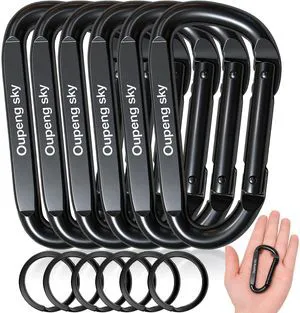 3" Iron Heavy Duty D-Shaped Spring Hook Carabiners, 855lbs-11KN/2475lbs, for Hammocks Hiking Camping Dog Leash Harness Outdoor Gym 3" Iron Heavy Duty D-Shaped Spring Hook Carabiners, 855lbs-11KN/2475lbs, for Hammocks Hiking Camping Dog Leash Harness Outdoor Gym