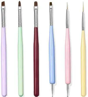 Nail Art Brushes Set, 5-in-1 Nail Design Painting Brush with Liner, Extension Gel, Builder Gel Brushes and Multi-Size Dotting Pens for DIY Nail Art Nail Art Brushes Set, 5-in-1 Nail Design Painting Brush with Liner, Extension Gel, Builder Gel Brushes and Multi-Size Dotting Pens for DIY Nail Art