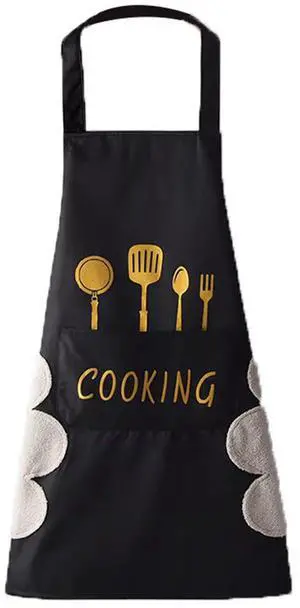 Water-Resistant Kitchen Apron with Hand Wipe and 2 Pockets for Women, Men, Chef Water-Resistant Kitchen Apron with Hand Wipe and 2 Pockets for Women, Men, Chef