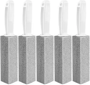MEQHUO Toilet Pumice Stone With Handle, 5 Pack Pumice Stone Toilet Bowl Cleaner, Hard Water Ring Remover for Cleaning Toilets, Bathtubs, Stoves, Grills, Swimming Pools, S MEQHUO Toilet Pumice Stone With Handle, 5 Pack Pumice Stone Toilet Bowl Cleaner, Hard Water Ring Remover for Cleaning Toilets, Bathtubs, Stoves, Grills, Swimming Pools, S