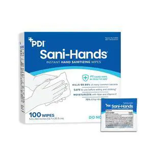 Sani-Hands Hand Sanitizer Wipes 100 Packets per Box Sani-Hands Hand Sanitizer Wipes 100 Packets per Box
