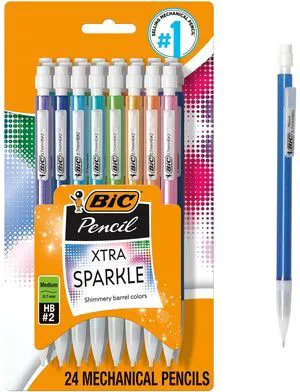 BIC Xtra-Sparkle Number 2 0.7mm Mechanical Pencils, 24-Count Pack BIC Xtra-Sparkle Number 2 0.7mm Mechanical Pencils, 24-Count Pack