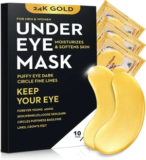 24K Gold Under Eye Patches 20Pcs/10Pairs for Dark Circles, Puffy Eyes, and Wrinkles, Eye Cream for Men and Women 24K Gold Under Eye Patches 20Pcs/10Pairs for Dark Circles, Puffy Eyes, and Wrinkles, Eye Cream for Men and Women