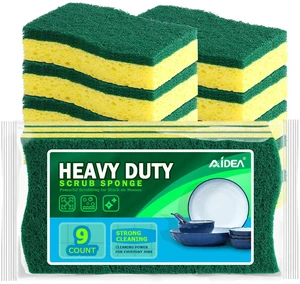 AIDEA Heavy-Duty Scrub Sponge, 9 Count, Kitchen Sponges AIDEA Heavy-Duty Scrub Sponge, 9 Count, Kitchen Sponges