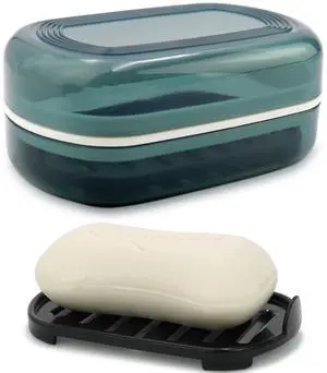 Portable Soap Holder with Lid for Travel, Camping, Gym, Bathroom - Blue Portable Soap Holder with Lid for Travel, Camping, Gym, Bathroom - Blue