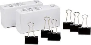 Amazon Basics Sturdy Binder Clips, Medium 1.25 Inches, Steel, Black, 24 Count (2 Pack of 12) Amazon Basics Sturdy Binder Clips, Medium 1.25 Inches, Steel, Black, 24 Count (2 Pack of 12)
