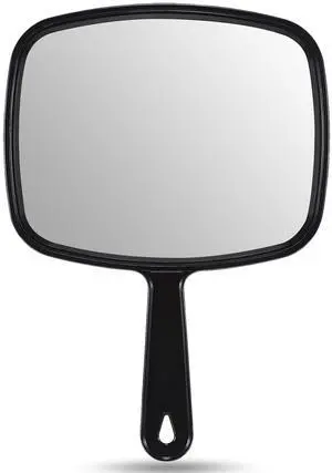 OMIRO 9.3" x 6.6" All Black Hand Mirror with Handle OMIRO 9.3" x 6.6" All Black Hand Mirror with Handle