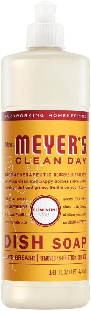 Mrs. Meyer's Clean Day Liquid Dish Soap, Clementine Scent, 16 Fl Oz Mrs. Meyer's Clean Day Liquid Dish Soap, Clementine Scent, 16 Fl Oz