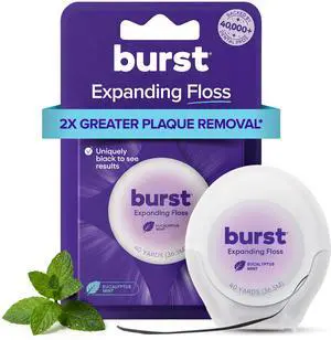 BURST Expanding Dental Floss Mint Eucalyptus 40Yards Stain Absorbing BURST Expanding Dental Floss Mint Eucalyptus 40Yards Stain Absorbing