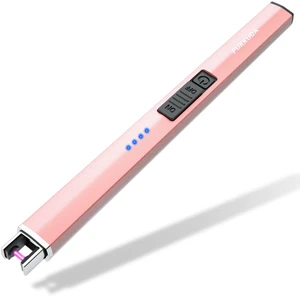 FUKKUDA Electric Candle Lighter with Safety Switch, USB Rechargeable Windproof Flameless Plasma Arc, Rose Gold FUKKUDA Electric Candle Lighter with Safety Switch, USB Rechargeable Windproof Flameless Plasma Arc, Rose Gold