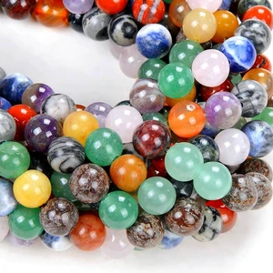 Zenkeeper Natural Gemstone Beads 8mm Mixed Assorted Color Loose Stone Beads for Jewelry Making Zenkeeper Natural Gemstone Beads 8mm Mixed Assorted Color Loose Stone Beads for Jewelry Making