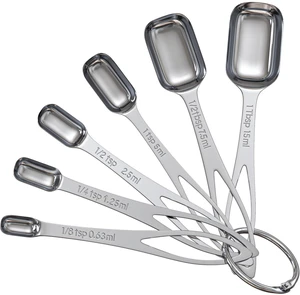 6PCS Narrow Measuring Spoons Set, Stainless Steel Measuring Spoon Fits in Spice Jars, Metal Teaspoon Measuring Spoons, Rectangular Tablespoon, Long Measuring Spoons for Dry & Liquid Ingredients 6PCS Narrow Measuring Spoons Set, Stainless Steel Measuring Spoon Fits in Spice Jars, Metal Teaspoon Measuring Spoons, Rectangular Tablespoon, Long Measuring Spoons for Dry & Liquid Ingredients