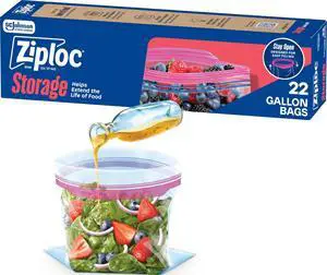 Ziploc Gallon Food Storage Bags, Stand-up Bottom, 22 Count Ziploc Gallon Food Storage Bags, Stand-up Bottom, 22 Count