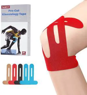 10PCS Waterproof Kinesiology Tape, Precut Strips for Shoulders and Knees, Elastic Strong Adhesive Athletic Tape, Latex-Free Hypoallergenic Sports Tape (Red) 10PCS Waterproof Kinesiology Tape, Precut Strips for Shoulders and Knees, Elastic Strong Adhesive Athletic Tape, Latex-Free Hypoallergenic Sports Tape (Red)