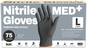 SUP MED+ Black Nitrile Exam Gloves, 5 Mil, Latex-Free, Powder-Free, Disposable, Medical Food Safe Cooking Gloves, 75 or 750 Count SUP MED+ Black Nitrile Exam Gloves, 5 Mil, Latex-Free, Powder-Free, Disposable, Medical Food Safe Cooking Gloves, 75 or 750 Count