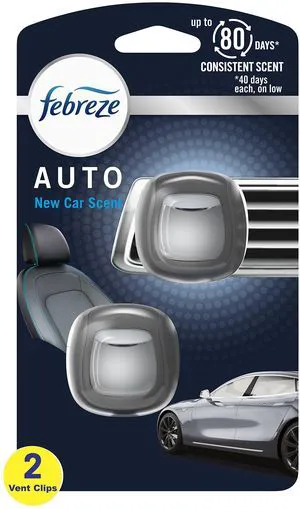 Febreze Auto Air Freshener Vent Clip, New Car Scent, 2 Count Febreze Auto Air Freshener Vent Clip, New Car Scent, 2 Count