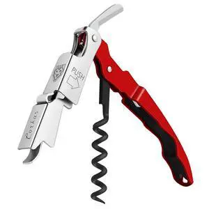 CORKAS Wine Key Professional Heavy Duty Waiter Corkscrew with Double Hinged, Foil Cutter and Bottle Opener, Gifts for Servers Sommelier Bartenders, Red CORKAS Wine Key Professional Heavy Duty Waiter Corkscrew with Double Hinged, Foil Cutter and Bottle Opener, Gifts for Servers Sommelier Bartenders, Red