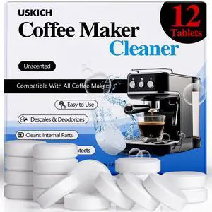 Descaler Tablets 12 Pack, Compatible With Keurig, Ninja, Breville, Delonghi, Nespresso, Miele, Coffee Maker and Espresso Machine Cleaning Tabs Descaler Tablets 12 Pack, Compatible With Keurig, Ninja, Breville, Delonghi, Nespresso, Miele, Coffee Maker and Espresso Machine Cleaning Tabs