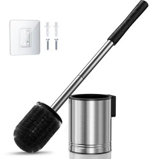 Hamitor Toilet Bowl Brush Set with Hidden Holder, Compact Space-Saving Design, Rustproof, for Small Bathrooms, Apartments, RVs Silver Hamitor Toilet Bowl Brush Set with Hidden Holder, Compact Space-Saving Design, Rustproof, for Small Bathrooms, Apartments, RVs Silver