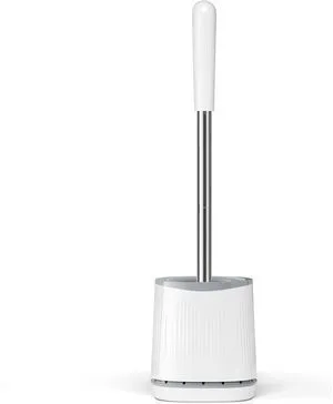 Trenti Toilet Brush and Holder Set - Bristles Bowl Brush Head with Ventilated Holder, Wall Mounted Compact for Bathroom Deep Cleaning Trenti Toilet Brush and Holder Set - Bristles Bowl Brush Head with Ventilated Holder, Wall Mounted Compact for Bathroom Deep Cleaning