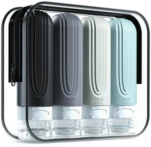 Mrsdry 4-Pack TSA Approved 3oz Travel Bottles, BPA-Free Leak-Proof Refillable Liquid Silicone Squeezable Containers for Shampoo Conditioner Lotion Mrsdry 4-Pack TSA Approved 3oz Travel Bottles, BPA-Free Leak-Proof Refillable Liquid Silicone Squeezable Containers for Shampoo Conditioner Lotion