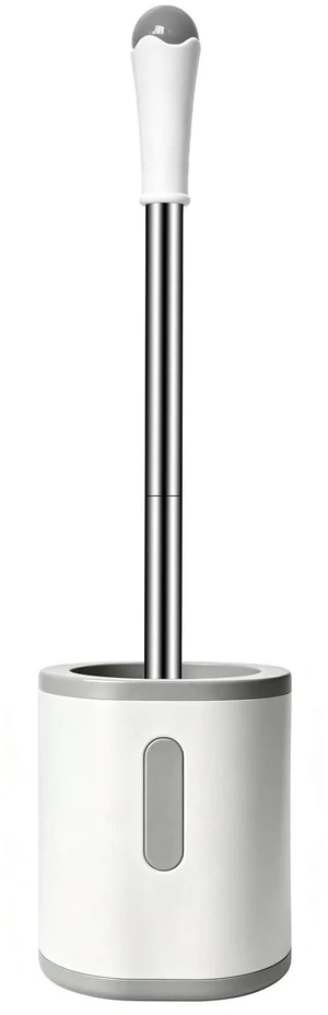 AONEZ Compact Toilet Brush & Holder, Stainless Steel Handle, Nylon Bristles, Deep Cleaning, Drip-Proof, Space Saving, Easy to Assemble, White & Grey AONEZ Compact Toilet Brush & Holder, Stainless Steel Handle, Nylon Bristles, Deep Cleaning, Drip-Proof, Space Saving, Easy to Assemble, White & Grey