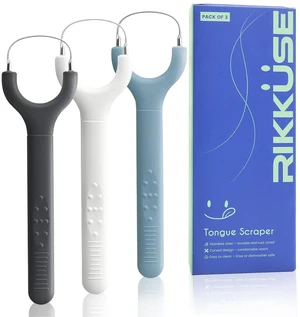 304 Stainless Steel Tongue Scraper 3-Pack for Adults Oral Care Tool 304 Stainless Steel Tongue Scraper 3-Pack for Adults Oral Care Tool