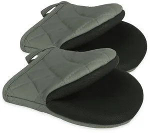 Goldmeet Mini Oven Mitts 2-Pack, 7"x5.5", 500F Silicone Grip, Gray Goldmeet Mini Oven Mitts 2-Pack, 7"x5.5", 500F Silicone Grip, Gray