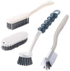 4-Pack Dish Brush Set with Handle, Stiff Bristle Kitchen Scrub Brushes, Multi-Purpose Cleaning Brushes for Dishes, Pots, Sinks, Bottles, Grout Lines and Bathroom Surfaces 4-Pack Dish Brush Set with Handle, Stiff Bristle Kitchen Scrub Brushes, Multi-Purpose Cleaning Brushes for Dishes, Pots, Sinks, Bottles, Grout Lines and Bathroom Surfaces
