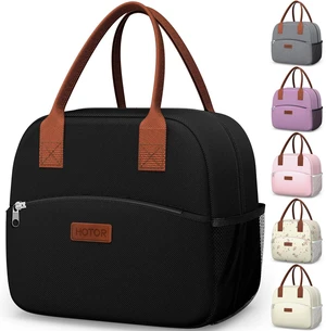 HOTOR Insulated Lunch Bag 10L Black for Women Men HOTOR Insulated Lunch Bag 10L Black for Women Men