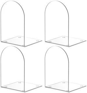 Acrylic Bookends 4 Pieces, Clear Transparent Bookends for Shelves and Desktop Organizer, Home Office Supplies Acrylic Bookends 4 Pieces, Clear Transparent Bookends for Shelves and Desktop Organizer, Home Office Supplies