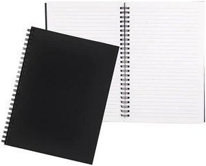Ykimok 2 Pack College Ruled Spiral Notebook, Soft Black Cover, 100 Pages, 7.5x5.1 Inches Ykimok 2 Pack College Ruled Spiral Notebook, Soft Black Cover, 100 Pages, 7.5x5.1 Inches