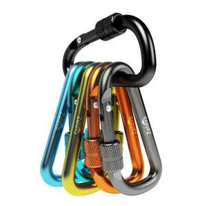 6PCS 2-Inch Aluminum D-Clip Carabiner Keychain with Hook 6PCS 2-Inch Aluminum D-Clip Carabiner Keychain with Hook