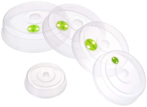 Set of 5 Microwave Plate Covers with Adjustable Steam Vents, Mixed Sizes for Large & Small Food Plates Bowls Set of 5 Microwave Plate Covers with Adjustable Steam Vents, Mixed Sizes for Large & Small Food Plates Bowls