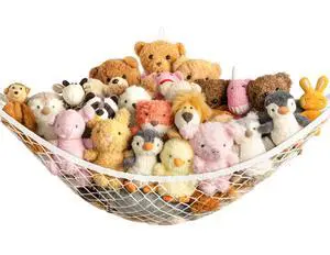 Large Corner Stuffed Animal Storage Hammock Net - for Plushies - Kids Baby Nursery Wall Bedroom Decor Large Corner Stuffed Animal Storage Hammock Net - for Plushies - Kids Baby Nursery Wall Bedroom Decor
